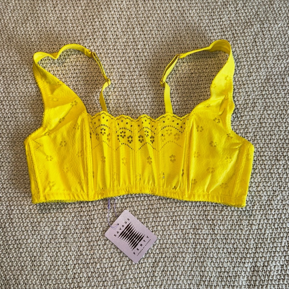 Savage X Fenty Bright Yellow Lace Bralette